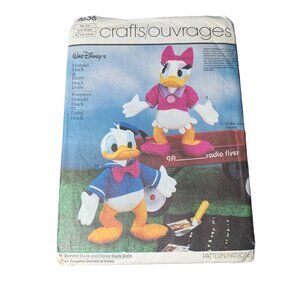 Disney Donald & Daisy Duck Doll Sewing Pattern McCalls 7636 18" 1980s
